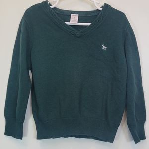 Green Sweater V Neck 3T CARTERS knit with logo CHRISTMAS Like New